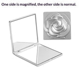 Portable Folding Mirror With Electroplated Rose Design