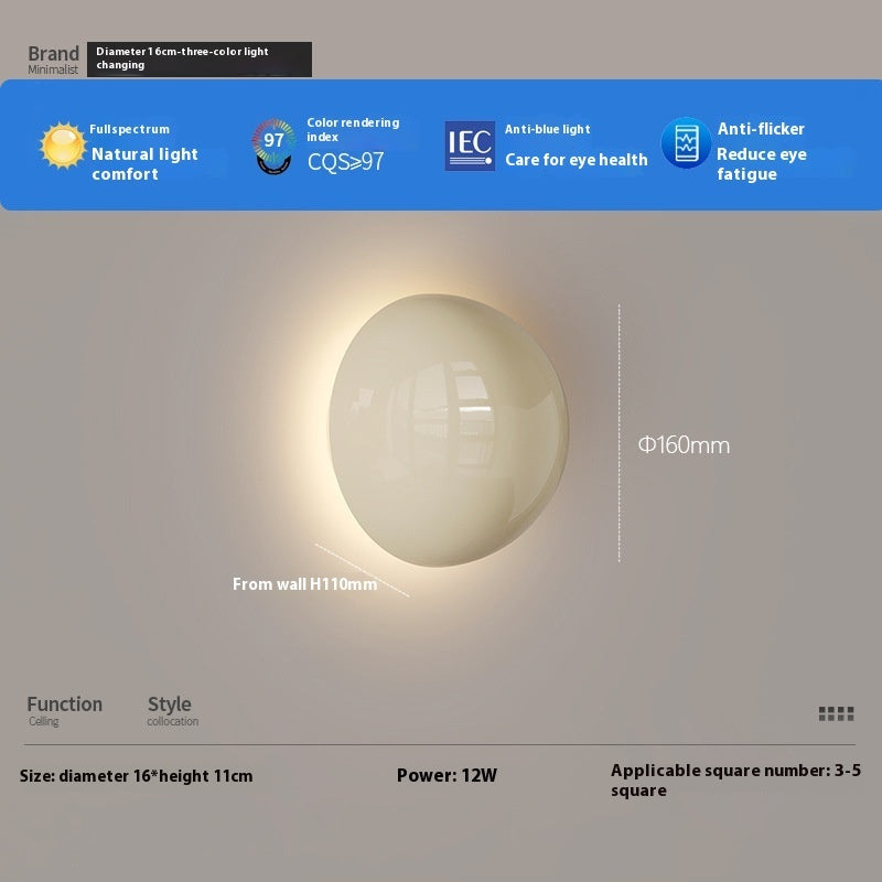 Wall Lamp Bedroom Bedside Round Ambience Light