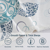 Sea Turtle Blanket Aqua Teal Blue Sherpa Fleece Throw Blanket Ocean Plush Blankets Turtle Themed Sherpa Plush Throw Blanket