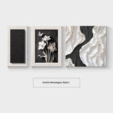 Modern Minimalist Living Room Decor Black White And Gray Abstract Painting