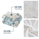 Sea Turtle Blanket Aqua Teal Blue Sherpa Fleece Throw Blanket Ocean Plush Blankets Turtle Themed Sherpa Plush Throw Blanket
