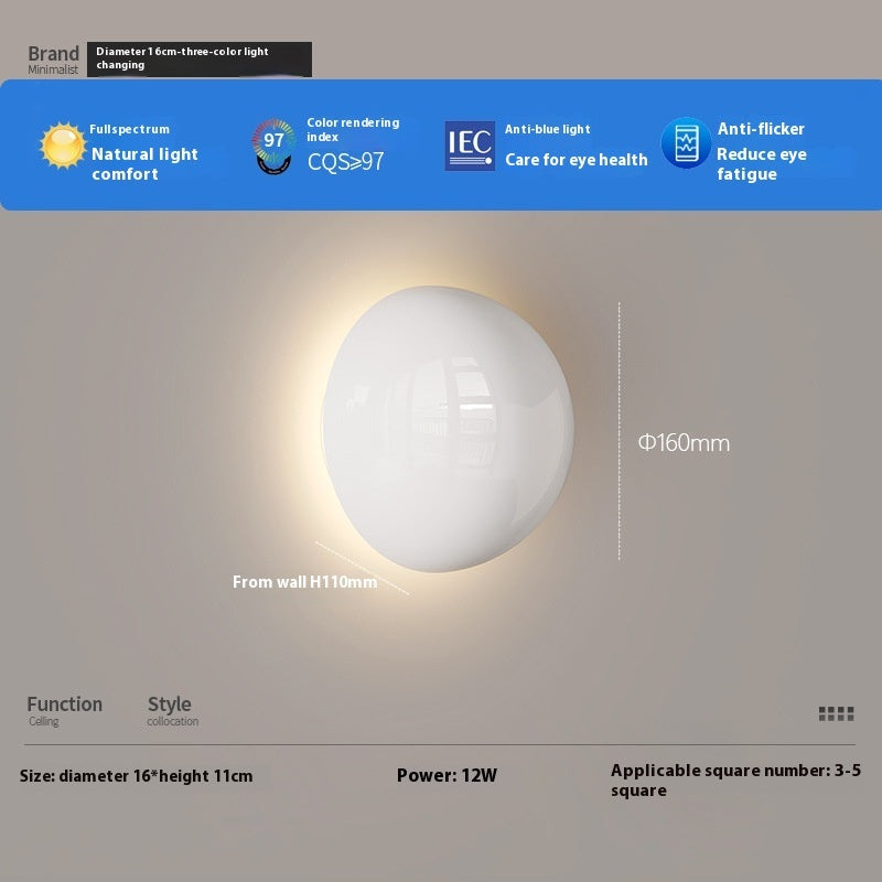 Wall Lamp Bedroom Bedside Round Ambience Light