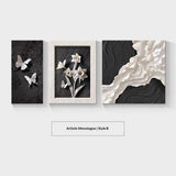 Modern Minimalist Living Room Decor Black White And Gray Abstract Painting