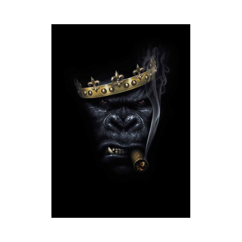 Black Gorilla Canvas, Monkey Wall Art Animal Posters And