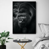 Black Gorilla Canvas, Monkey Wall Art Animal Posters And