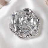 Portable Folding Mirror With Electroplated Rose Design