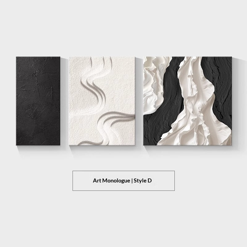Modern Minimalist Living Room Decor Black White And Gray Abstract Painting