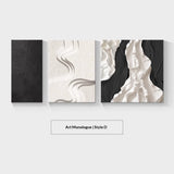 Modern Minimalist Living Room Decor Black White And Gray Abstract Painting
