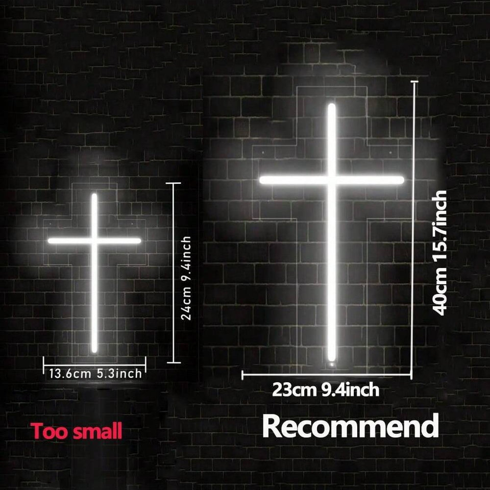 Neon Cross Glowing Ambience Light
