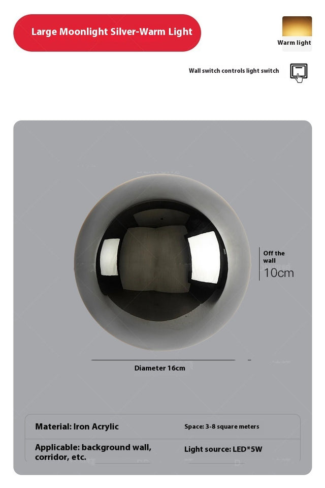 Wall Lamp Bedroom Bedside Round Ambience Light