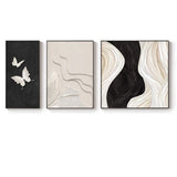 Modern Minimalist Living Room Decor Black White And Gray Abstract Painting